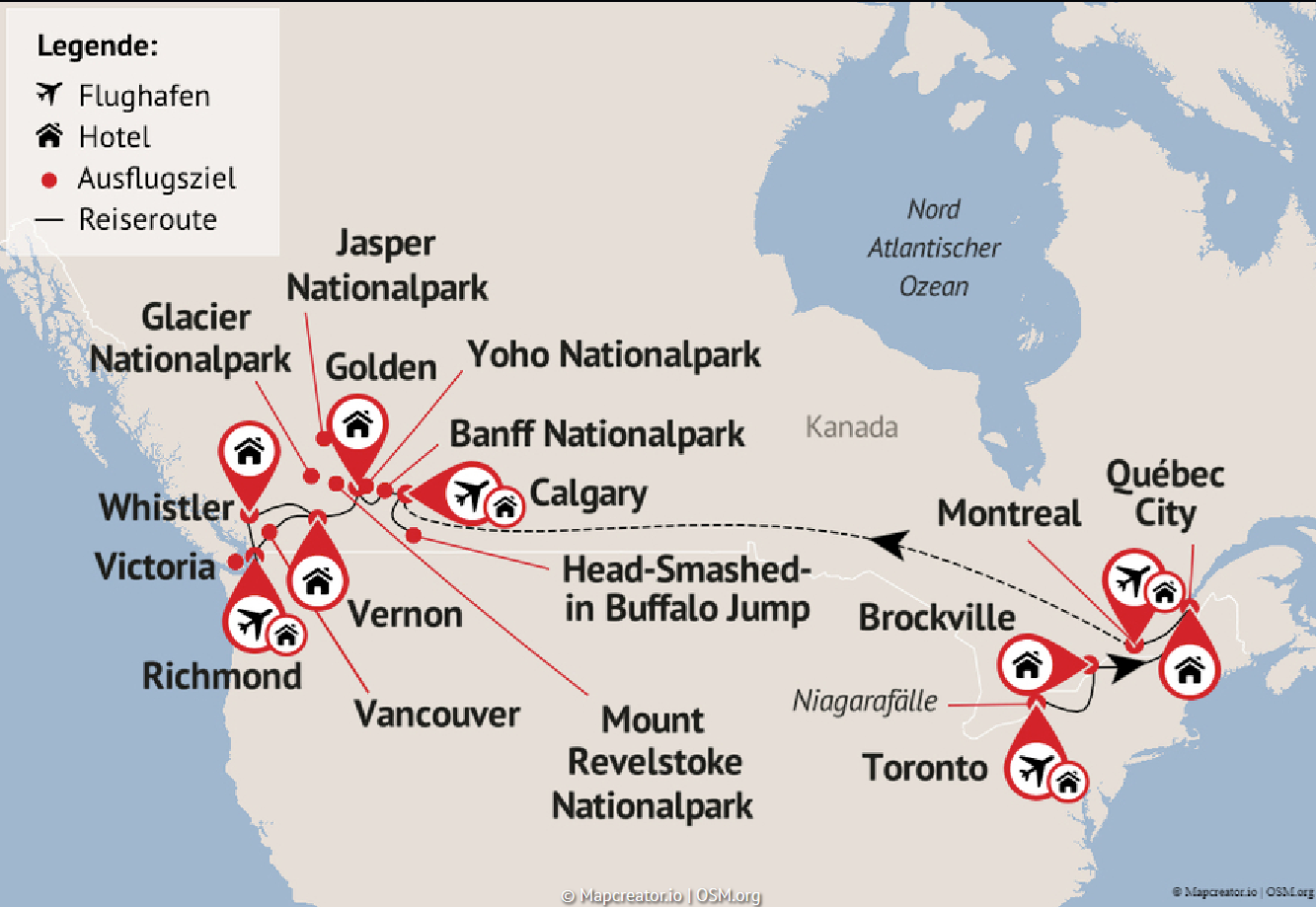 Reisen Aktuell Kanada Rundreise Route