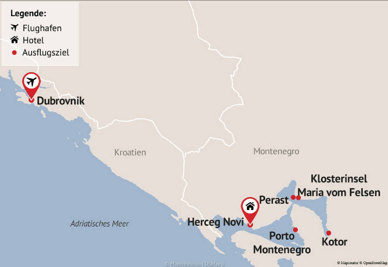 Reisen Aktuell Montenegros Küstenschätze Reisezielkarte