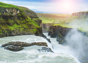 Berge Und Meer Island Haukadalur Tal