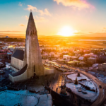 Berge Und Meer Island Reykjavik Hallgrimskirche