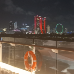 Singapur Bei Nacht Vom Schiff Aus