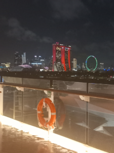 Singapur Bei Nacht Vom Schiff Aus