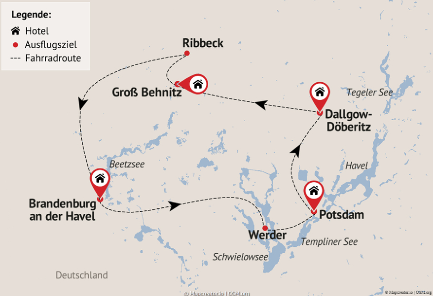Reisen Aktuell Radrundreise Berliner Seen Route