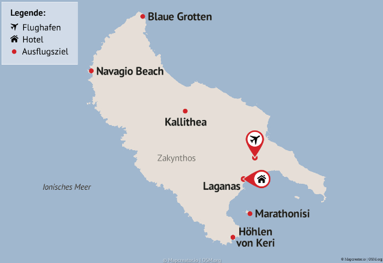 ReisenAktuell Zakynthos Reisezielkarte