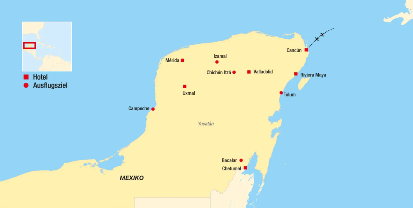 Trendtours Mexiko CUN111 Karte