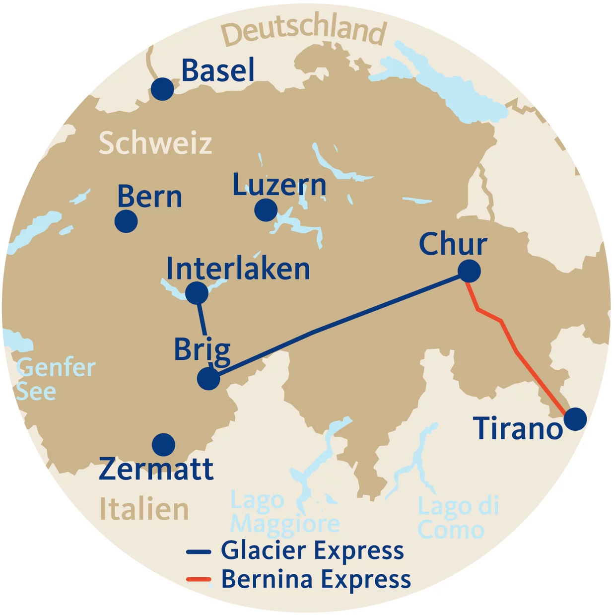 Ameropa Silvester Schweiz Route