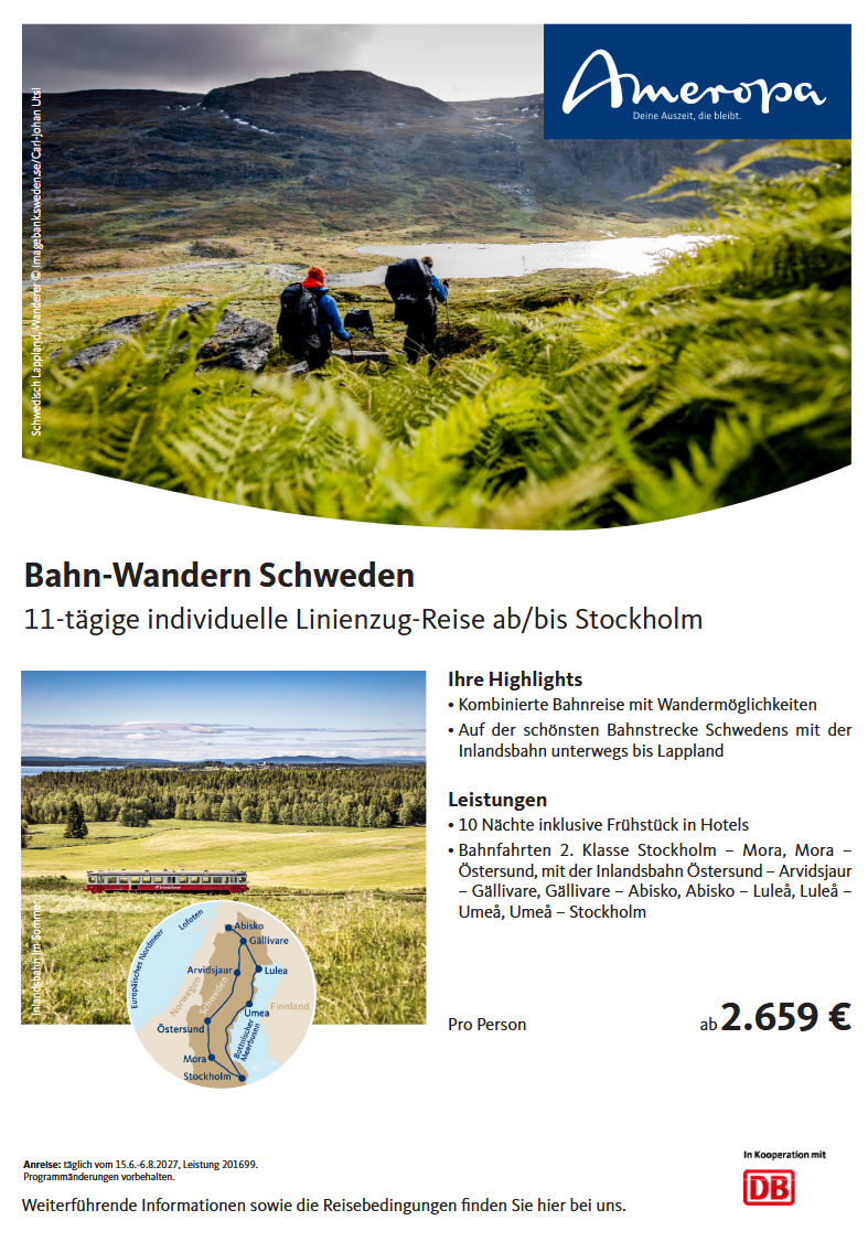 AME Bahn Wandern Schweden